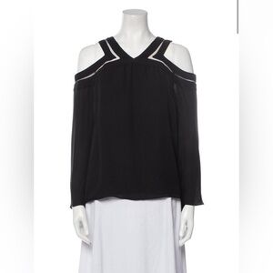 Ramy Brook Silk Black Open Shoulder Top Sz. S